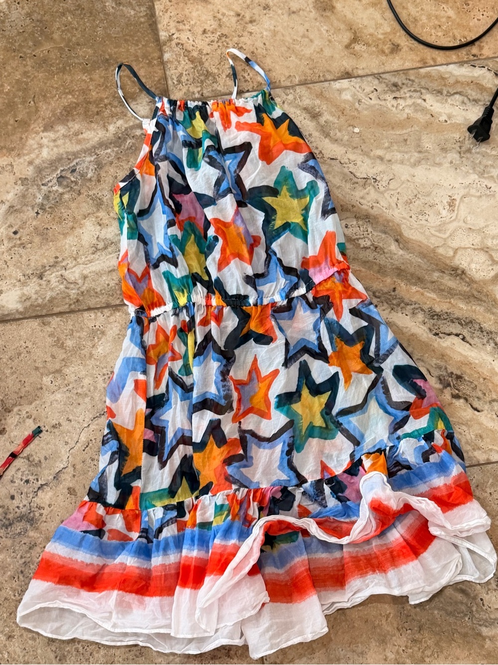 Milly Minis Multicolor Star Tiered Maxi Skirt